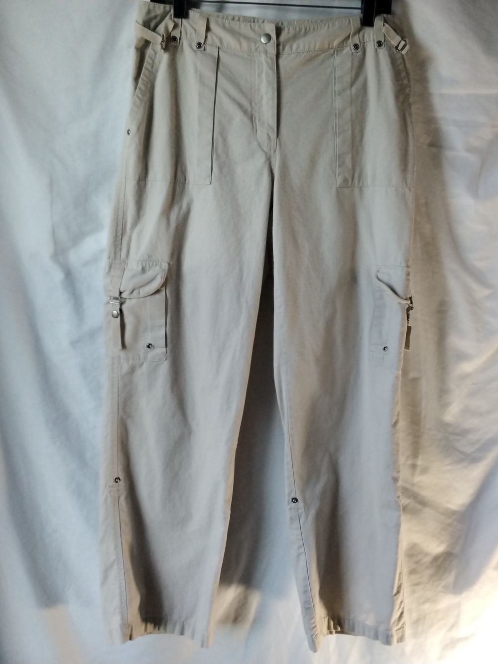New York & Company Light Beige Cargo Pants with Utility Pockets